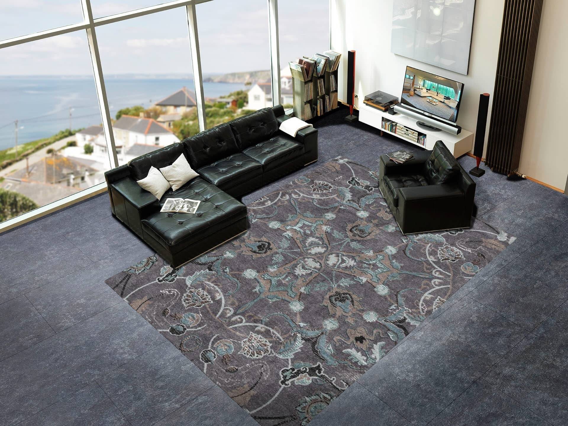 Makalu Nepal Teppich Antique VT351 Handgetuftet im Wunschmaß – Bild 3